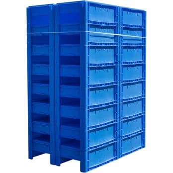 Foto: 32x BITO Euro-Stapelbehälter XL 600x400x220mm blau 64224 B-Ware