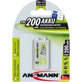 Foto: 1 Ansmann maxE NiMH Akku 9V-Block 200 mAh         5035342