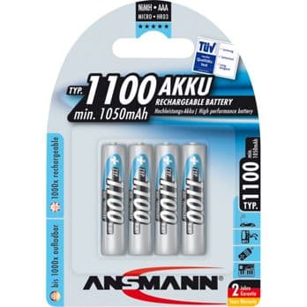 Foto: 1x4 Ansmann NiMH Akku 1100 Micro AAA 1050 mAh