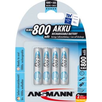 Foto: 1x4 Ansmann maxE NiMH Akku Micro AAA 800 mAh        5035042