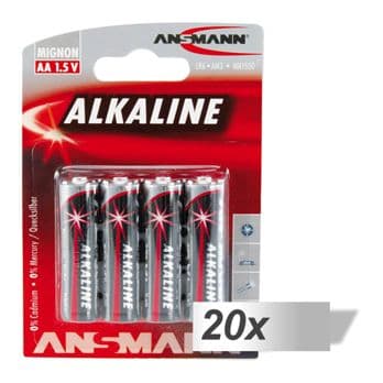 Foto: 20x4 Ansmann Alkaline Mignon AA LR 6 red-line            5015563