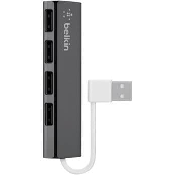 Foto: Belkin ultraflacher 4-Port Slim Travel-Hub passiv schw. F4U042BT