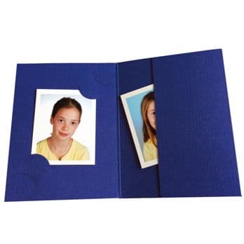 Foto: 1x100 Daiber Passbildmappen blau für 3 Bildformate