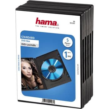 Foto: Hama DVD-Leerhülle 5er-Pack schwarz                    51297