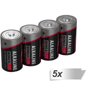 Foto: 5x4 Ansmann Alkaline Mono D LR 20 red-line           5015581