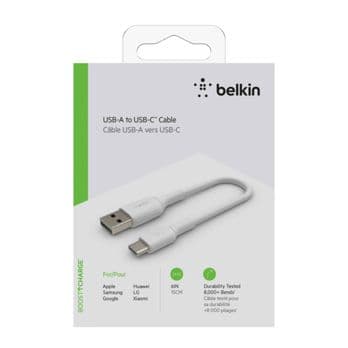 Foto: Belkin USB-C/USB-A Kabel    15cm PVC, weiß           CAB001bt0MWH