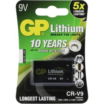 Foto: 1 GP Lithium 9V Blockbatterie ideal für Rauchmelder etc.