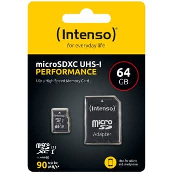 Foto: Intenso microSDXC           64GB Class 10 UHS-I U1 Performance