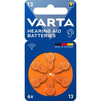 Foto: 1x6 Varta Hearing Aid Batter. 13 Hörgeräte Batterien  24606101416