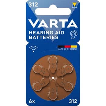 Foto: 1x6 Varta Hearing Aid Batter.312 Hörgeräte Batterien  24607101416