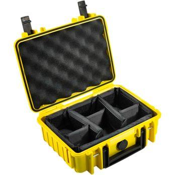 Foto: B&W Outdoor Case Type 1000 gelb mit Facheinteilung