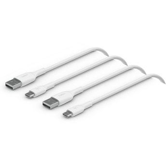Foto: 1x2 Belkin USB-C/USB-A PVC Kabel 1m, Doppelp.weiß CAB001bt1MWH2PK
