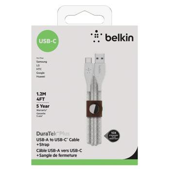 Foto: Belkin DuraTek Plus USB-C/USB-A 1,2m, weiß       F2CU069bt04-WHT