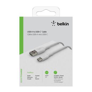 Foto: Belkin USB-C/USB-A Kabel      2m ummantelt, weiß     CAB002bt2MWH