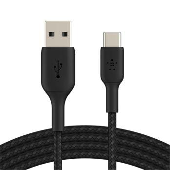 Foto: Belkin USB-C/USB-A Kabel      3m ummantelt, schwarz  CAB002bt3MBK