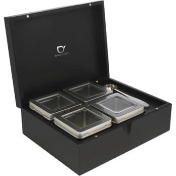 Foto: Bredemeijer Teebox schwarz mit 4 Teedosen & Teemaßlöffel 184005