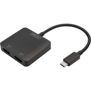 Foto: DIGITUS 2-Port MST Video Hub USB-C/2x DisplayPort 4K/60Hz