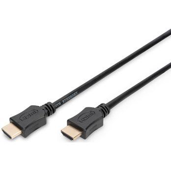 Foto: DIGITUS HDMI HighSpeed Ethernet HDMI,3m, Ultra HD 60p, gold, sw