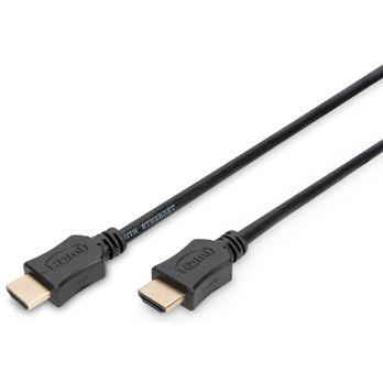 Foto: DIGITUS HDMI HighSpeed Ethernet HDMI, 5m, 4K 30p, gold, sw
