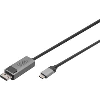 Foto: DIGITUS USB Typ C / DisplayPort Bidirektional Alu, schwarz 1m