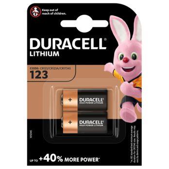 Foto: 1x2 Duracell Lithium CR123A Fotobatterie 3V 1400mAh CR17345