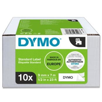 Foto: 1x10 Dymo D1 Schriftband 9mmx7m schwarz auf weiß