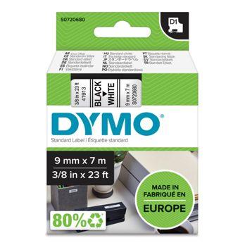 Foto: Dymo D1 Schriftband 9 mm x 7 m schwarz auf weiß           40913