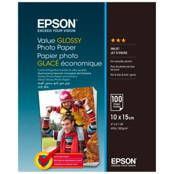 Foto: Epson Value Glossy Photo Paper 10x15 cm, 100 Blatt, 183 g