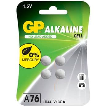 Foto: 1x4 GP Alkaline LR44, 76A Batterien Knopfzellen 1,5V