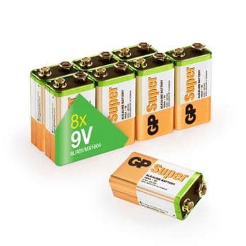 Foto: 1x8 GP Super Alkaline 9V-Block 6LR61 Bulk Box      030E1604ALB8