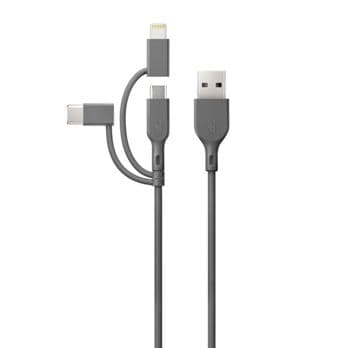 Foto: GP CY1N Lade & Sync Kabel 1m 3in1 USB-A auf Micro/USB-C/Light