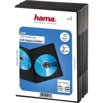Foto: 1x10 Hama DVD-Doppel-Leerhülle Slim  75% Platzsparnis     51184