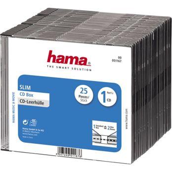 Foto: 1x25 Hama CD-Leerhülle CD-Box- Slim Schwarz               51167