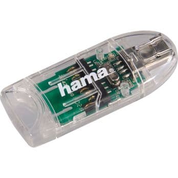 Foto: Hama USB 2.0 Kartenleser 8in1 SD/microSD transparent     91092