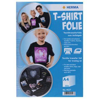 Foto: Herma T-Shirt Folie A4 f. dunkle + schwarze Textilien 10 Bl. 4527