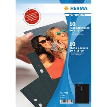 Foto: Herma fotophan 10x15 hoch 10 Blatt schwarz            7785