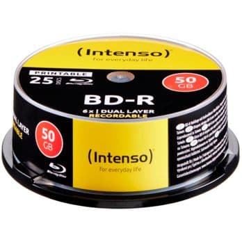 Foto: 1x25 Intenso BD-R 50GB printable 6x Speed, Cakebox