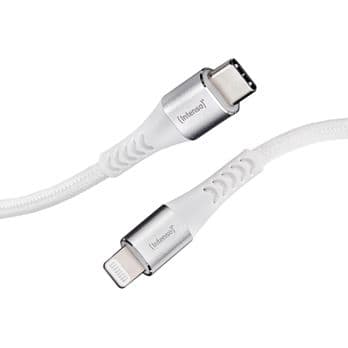 Foto: Intenso USB-Kabel C315L Nylon 1,5m weiß USB-C / Lightning 60W