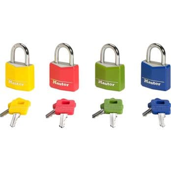 Foto: Master Lock 4er Set Bügelschloss aus Stahl 30mm 9131EURDCOL