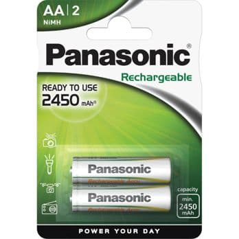 Foto: 1x2 Panasonic Akku NiMH Mignon AA 2450 mAh Rechargeable Evolta