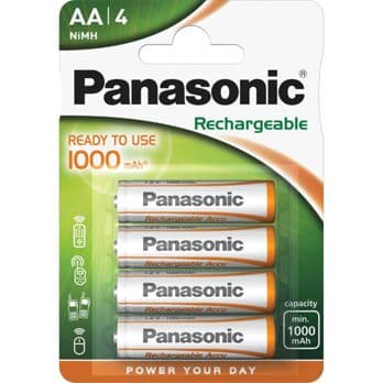 Foto: 1x4 Panasonic Akku NiMH Mignon AA 1000 mAh Ready to Use DECT