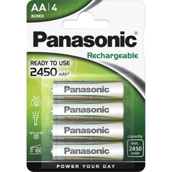 Foto: 1x4 Panasonic Akku NiMH Mignon AA 2450 mAh Rechargeable Evolta