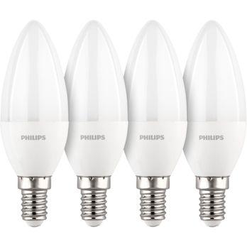 Foto: Philips LED Lampe E14 4er Set Kerzenform 40W 4000K