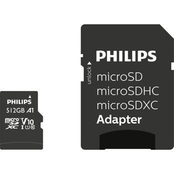 Foto: Philips MicroSDXC Card     512GB Class 10 UHS-I U1 incl. Adapter