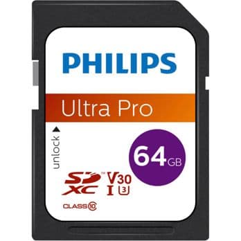 Foto: Philips SDXC Card           64GB Class 10 UHS-I U3 V30 A1