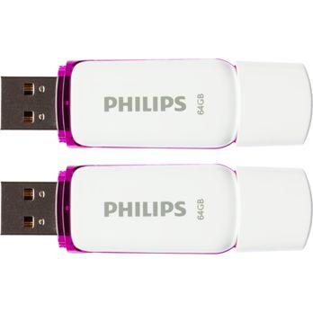 Foto: Philips USB 2.0 2-Pack      64GB Snow Edition Magic Purple
