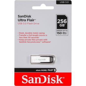 Foto: SanDisk Cruzer Ultra Flair 256GB USB 3.0 150MB/s  SDCZ73-256G-G46