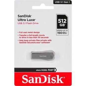 Foto: SanDisk Cruzer Ultra Luxe  512GB USB 3.1 150MB/s  SDCZ74-512G-G46