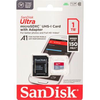 Foto: SanDisk Ultra microSDXC A1   1TB 150MB/s Adapt.SDSQUAC-1T00-GN6MA