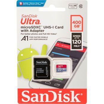 Foto: SanDisk Ultra microSDXC A1 400GB 120MB/s Adapt.SDSQUA4-400G-GN6MA